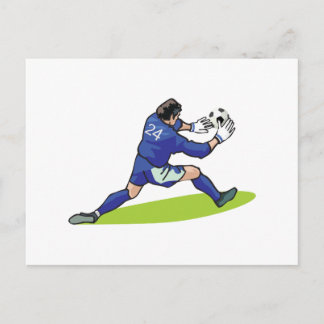 Cartão Postal gráfico do bloco goleiro de futebol