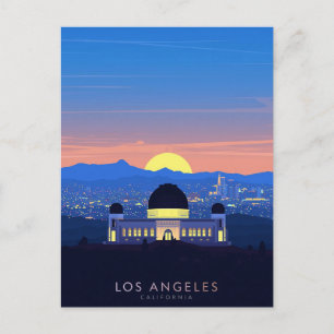 Cartão Postal Gráfico do pôr do sol da palmeira de Los Angeles