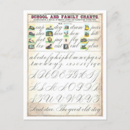 Cartão Postal Gráfico Educativo Antigo para Palavras de Visão