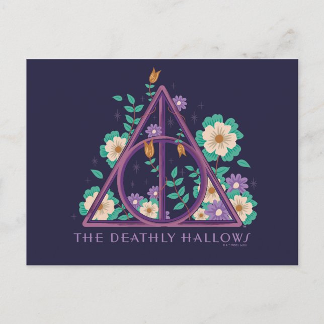 Cartão Postal Gráfico Floral Deathly Hallow (Frente)