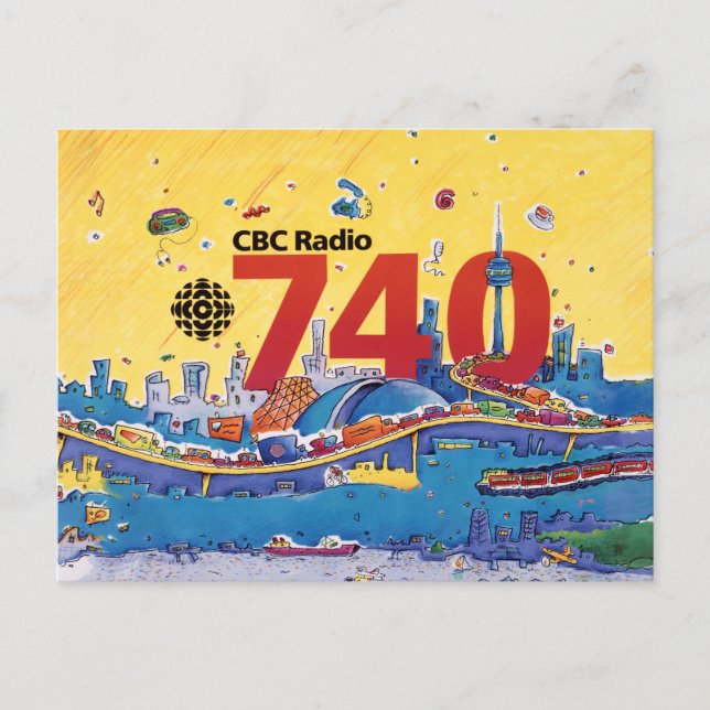 Cartão Postal Gráfico promocional CBC Radio 740 - 1980 (Frente)