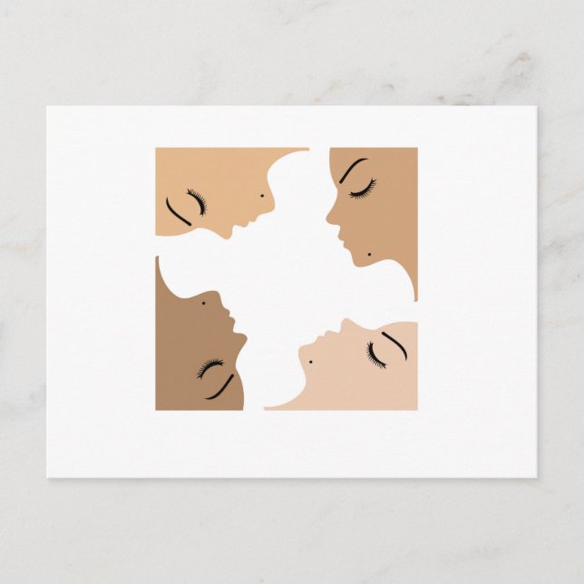 Cartão Postal Gráfico que mostra a unidade entre mulheres (Frente)