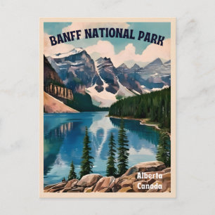Cartão Postal Gráfico Retroativo do Parque Nacional do Banff da 