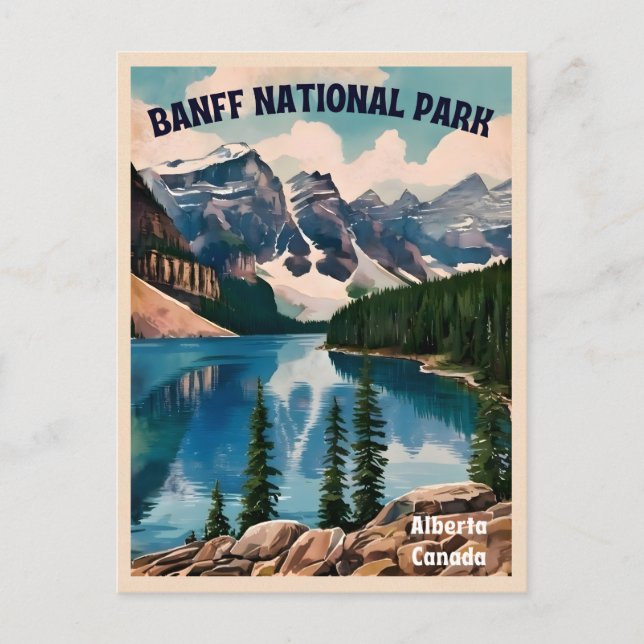 Cartão Postal Gráfico Retroativo do Parque Nacional do Banff da  (Frente)
