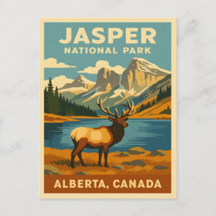 Cartão Postal Gráfico Retroativo do Parque Nacional Jasper viage