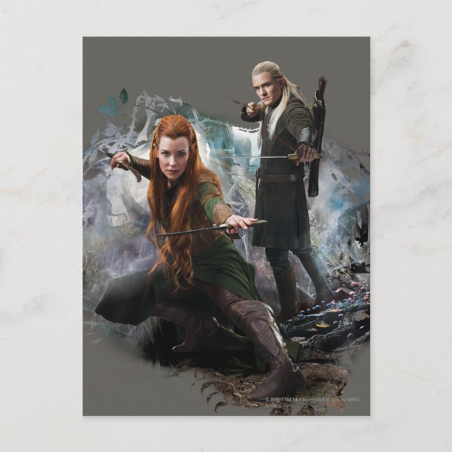 Cartão Postal Gráfico TAURIEL™ e LEGOLAS GREENLEAF™ (Frente)