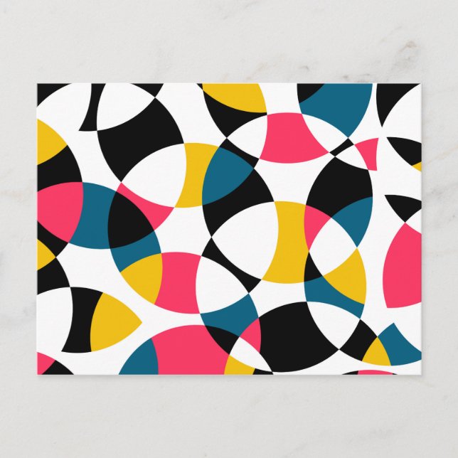 Cartão Postal Gráficos circulares coloridos, modernos, modernos  (Frente)