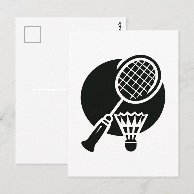 Cartão Postal Gráficos de Badminton (Frente/Verso)