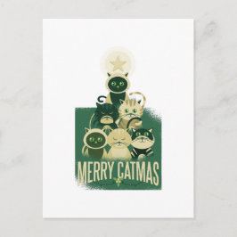 Cartão Postal Gráficos de natal de Feliz de Natal de Gato Engraç