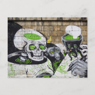 Cartão Postal Grafite Amazado E Chimpanzé
