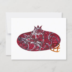 Cartão Postal Grafite Pomegranate Arte Minimalista