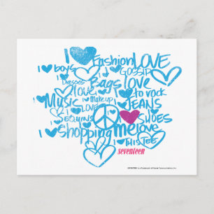 Cartão Postal Grafite Roxo/Aqua