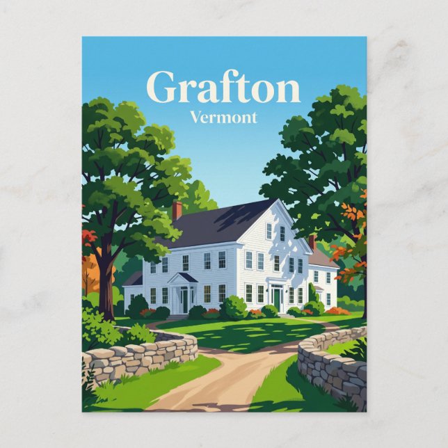 Cartão Postal Grafton, Vermont EUA (Frente)