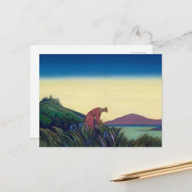 Cartão Postal Grama Gentil, Vasilisa a Mais Sábia por Roerich (Frente/Verso In Situ)