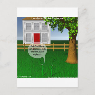 Cartão Postal Grama Mais Verde Do Outro Lado Engraçado