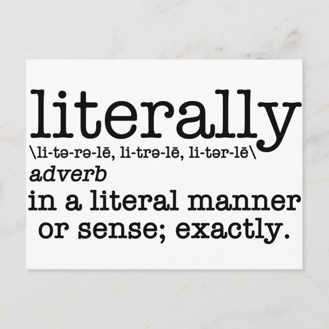 Cartão Postal Gramática em Inglês de Definição Literária (Frente)