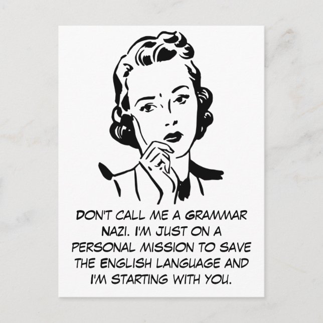 Cartão Postal Gramática Sarcástica Nazi (Frente)