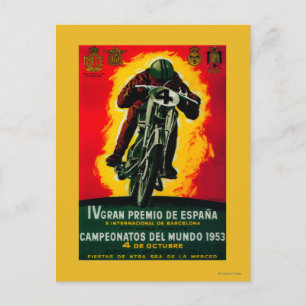 Cartão Postal Gran Premio de Espana Vintage Poster Europe