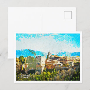 Cartão Postal Granada Espanha Belo Paisagem Petrolífera