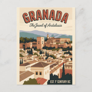 Cartão Postal Granada Espanha Retrato da Cidade Viagem