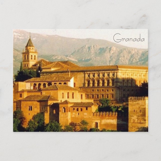 Cartão Postal granada vermelha alhambra (Frente)