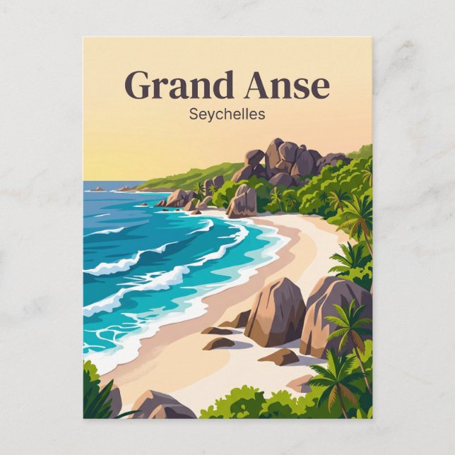 Cartão Postal Grand Anse Seicheles (Frente)