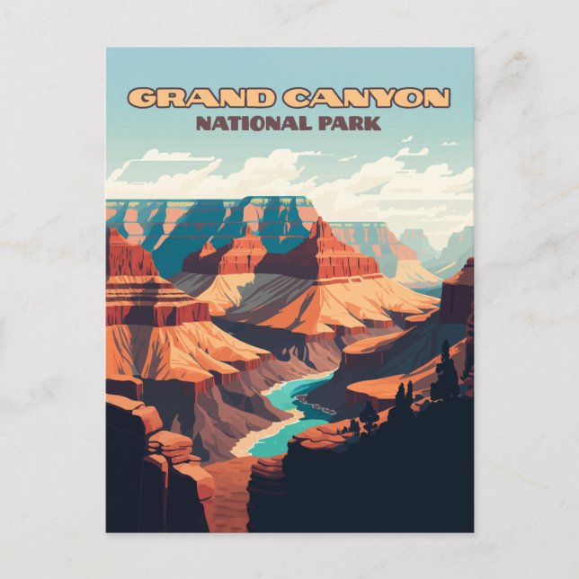 Cartão Postal Grand Canyon National Park Arizona Retro (Frente)