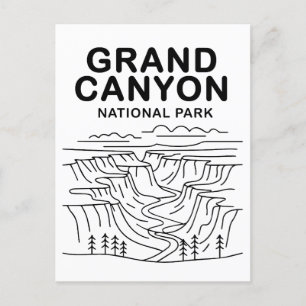 Cartão Postal Grand Canyon National Park Line Art