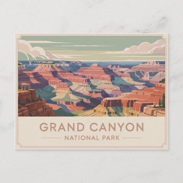 Cartão Postal Grand Canyon National Park Postcard Vintage (Frente)