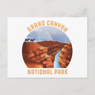 Cartão Postal Grand Canyon National Park, retro Arizona na borda