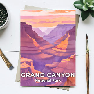 Cartão Postal Grand Canyon National Park Watercolor Viagem