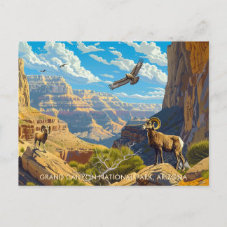 Cartão Postal Grand Canyon National Park Wildlife Vintage Art