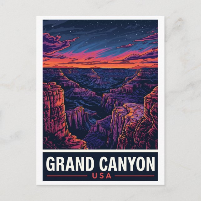 Cartão Postal Grand Canyon Sunset Night Sky (Frente)