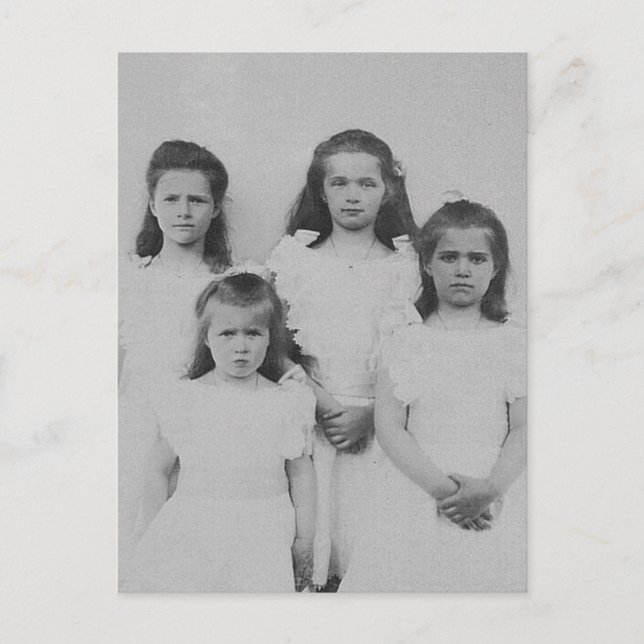 Cartão Postal Grand Duchesses OTMA Romanov - Rússia (Frente)