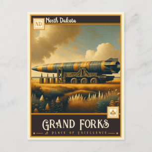 Cartão Postal Grand Forks, Dakota do Norte   Vintage