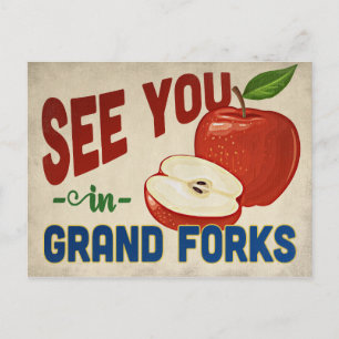 Cartão Postal Grand Forks North Dakota Apple - Viagens vintage