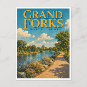 Cartão Postal Grand Forks North Dakota Greenway GeoSaga