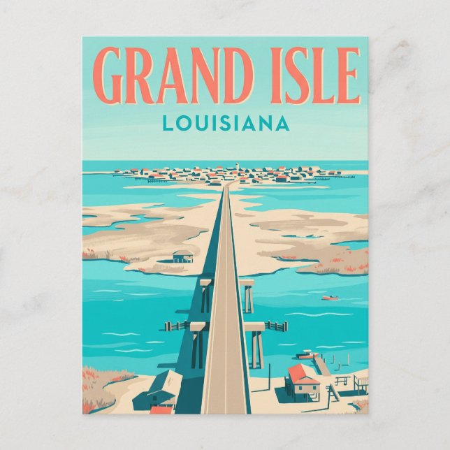 Cartão Postal Grand Isle EUA (Frente)
