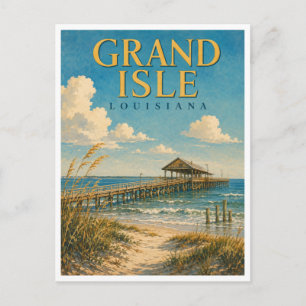 Cartão Postal Grand Isle Louisiana Fishing Pier GeoSaga