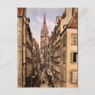 Cartão Postal Grand Street, Rua Malo, França vintage Photochrom