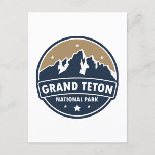 Cartão Postal Grand Teton National Park Round Emblem