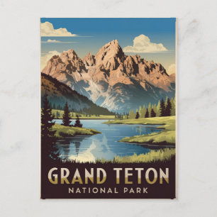 Cartão Postal Grand Teton National Park Vintage