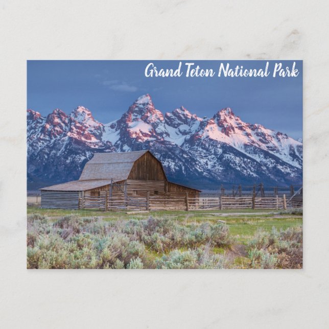 Cartão Postal Grand Teton National Park Wyoming Mounpings (Frente)