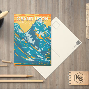 Cartão Postal Grand Teton National Park Wyoming Vintage