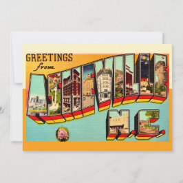 Cartão postal grande 5x7 de Asheville NC antigo