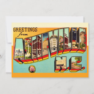 Cartão postal grande 5x7 de Asheville NC antigo