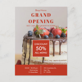 Cartão Postal Grande Abertura da padaria de bolos