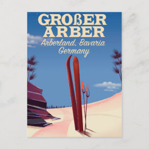 Cartão Postal Grande Arber, Arberland, esqui bávaro alemão