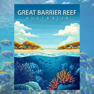 Cartão Postal Grande Barreira de Coral Austrália Mar de Coral Vi