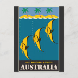 Cartão Postal Grande Barreira de Coral da Austrália Viagem Vinta